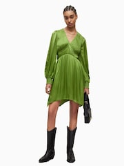 AllSaints Green Esta Dress - Image 5 of 7