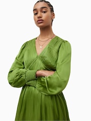 AllSaints Green Esta Dress - Image 6 of 7