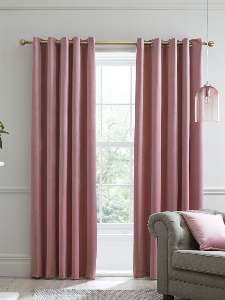 Laurence Llewelyn-Bowen Montrose Velvet Blackout Thermal Eyelet Curtains - Image 1 of 3 Laurence Llewelyn-Bowen Montrose Velvet Blackout Thermal Eyelet Curtains - Image 1 of 3