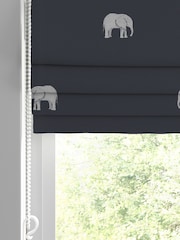 Sophie Allport Blue Elephant Made To Measure Roman 100% Cotton Blind - Image 2 of 6