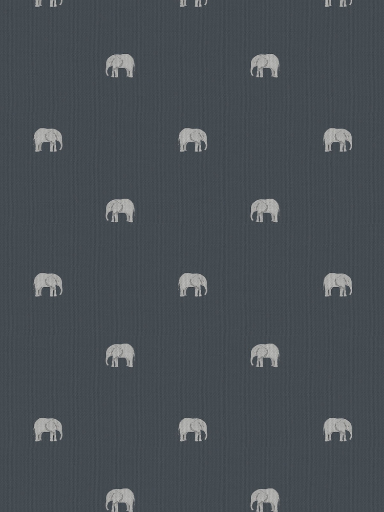 Sophie Allport Blue Elephant Made To Measure Roman 100% Cotton Blind - Image 6 of 6