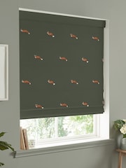 Sophie Allport Green Foxes Made To Measure Roman 100% Cotton Blind - Image 5 of 6