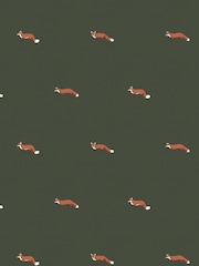 Sophie Allport Green Foxes Made To Measure Roman 100% Cotton Blind - Image 6 of 6