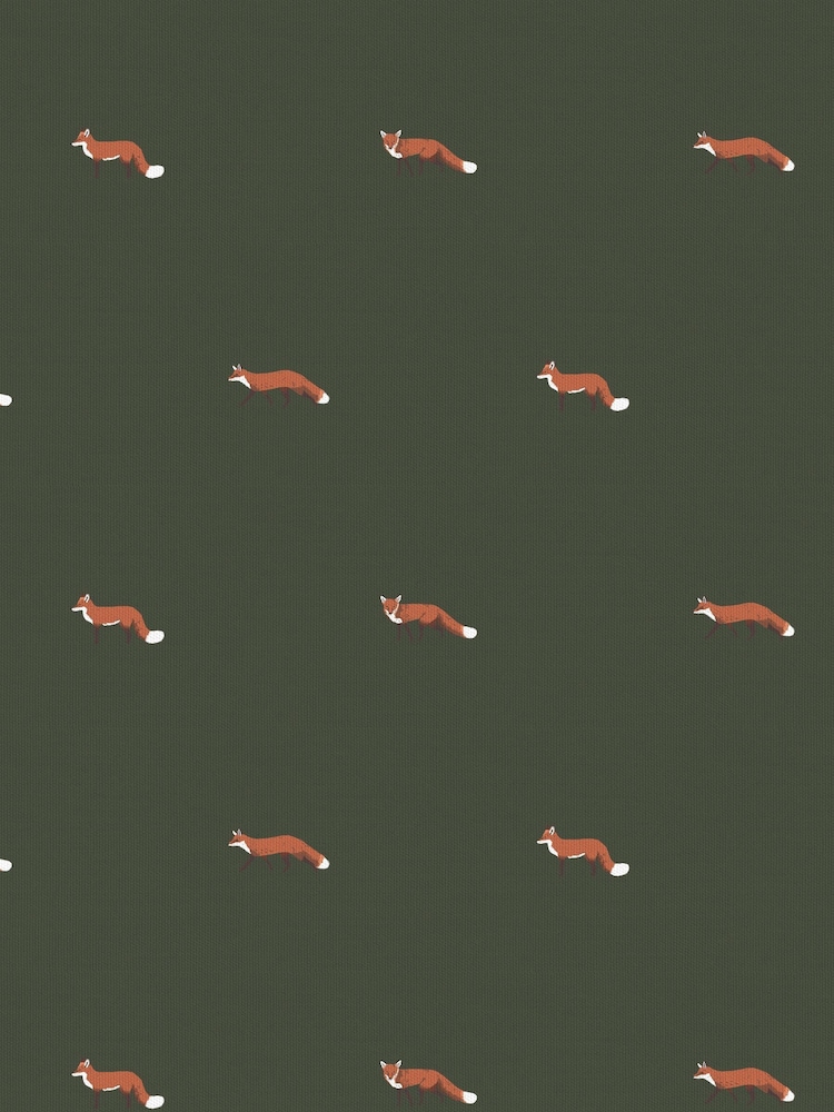 Sophie Allport Green Foxes Made To Measure Roman 100% Cotton Blind - Image 6 of 6