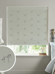 Sophie Allport Grey Zebra Made To Measure Roman 100% Cotton Blind - Image 1 of 6