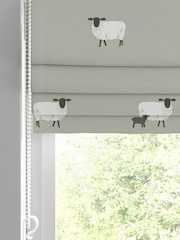 Sophie Allport Grey Sheep Made To Measure Roman 100% Cotton Blind - Image 2 of 6