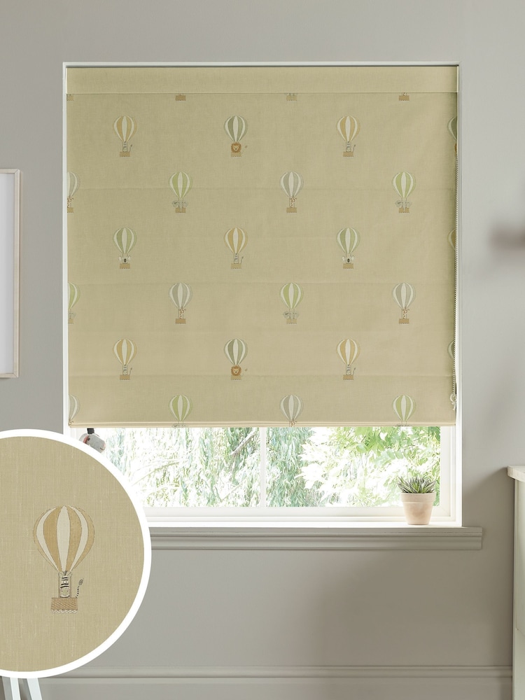 Sophie Allport Yellow Bears and Balloons Made To Measure Roman 100% Cotton Blind - Image 1 of 6
