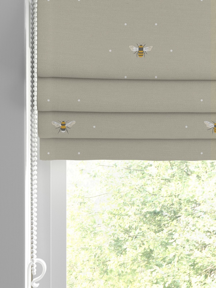Sophie Allport Natural Bee Made To Measure Roman 100% Cotton Blind - Image 2 of 6