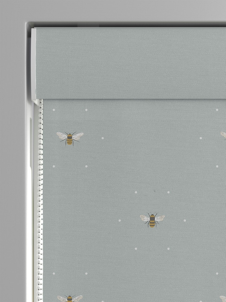 Sophie Allport Blue Bee Made To Measure Roman 100% Cotton Blind - Image 2 of 3