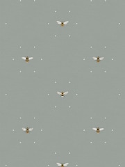 Sophie Allport Blue Bee Made To Measure Roman 100% Cotton Blind - Image 3 of 3