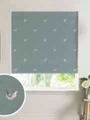 Sophie Allport Blue Chicken Made To Measure Roman 100% Cotton Blind - Image 1 of 6