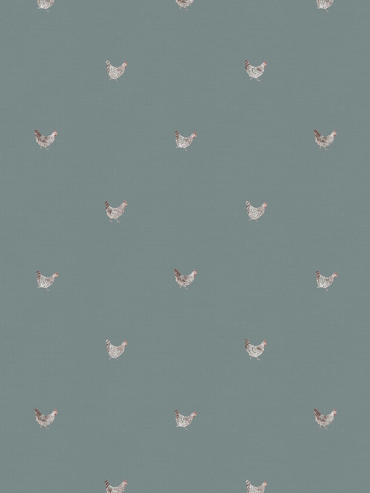 Sophie Allport Blue Chicken Made To Measure Roman 100% Cotton Blind - Image 6 of 6