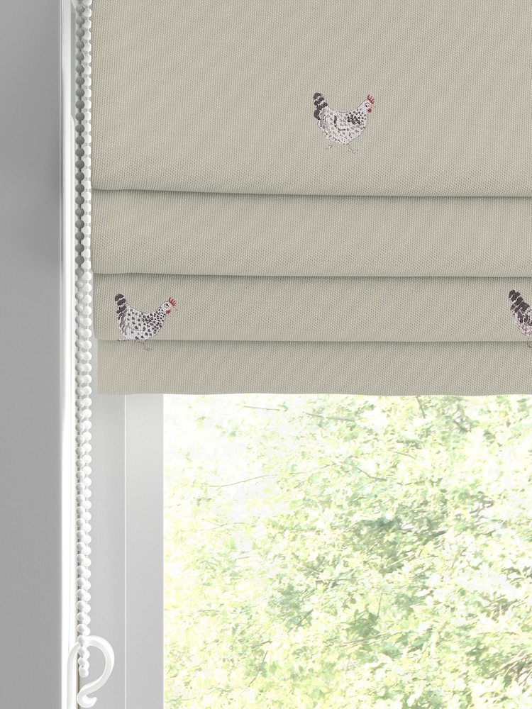 Sophie Allport Natural Chicken Made To Measure Roman 100% Cotton Blind - Image 2 of 6