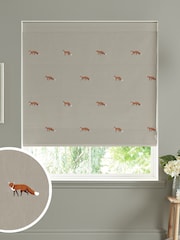 Sophie Allport Natural Foxes Made To Measure Roman 100% Cotton Blind - Image 1 of 6