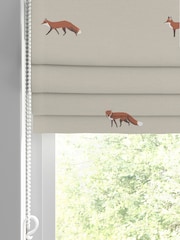 Sophie Allport Natural Foxes Made To Measure Roman 100% Cotton Blind - Image 2 of 6