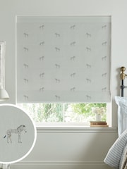 Sophie Allport Grey Zebra Made To Measure Roman 100% Cotton Blind - Image 1 of 6
