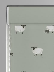 Sophie Allport Green Sheep Made To Measure Roman 100% Cotton Blind - Image 3 of 6