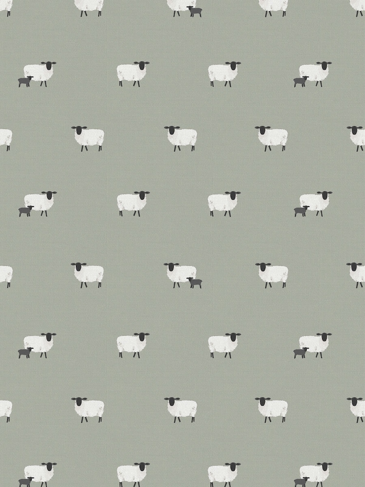 Sophie Allport Green Sheep Made To Measure Roman 100% Cotton Blind - Image 6 of 6