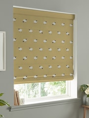 Sophie Allport Ochre Yellow Sheep Made To Measure Roman 100% Cotton Blind - Image 5 of 6