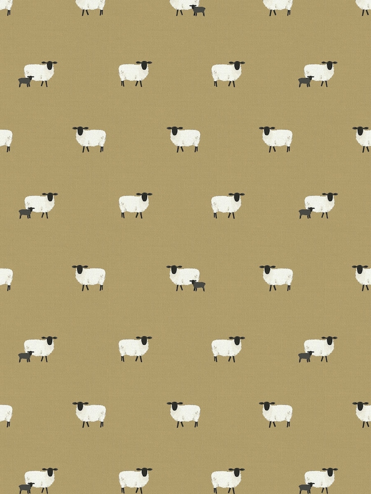 Sophie Allport Ochre Yellow Sheep Made To Measure Roman 100% Cotton Blind - Image 6 of 6