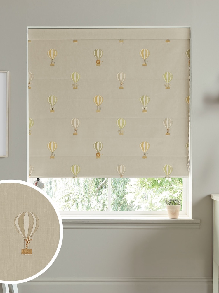 Sophie Allport Natural Kids Bears and Balloons Made To Measure Roman 100% Cotton Blind - Image 1 of 6