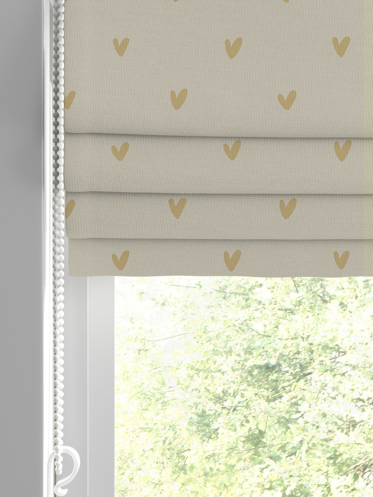 Sophie Allport Natural Hearts Made To Measure Roman 100% Cotton Blind - Image 2 of 6