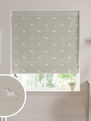 Sophie Allport Natural Kids Unicorn Made To Measure Roman 100% Cotton Blind - Image 1 of 6