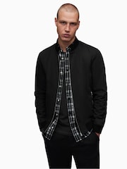 AllSaints Black Bassett Bomber Jacket - Image 1 of 6