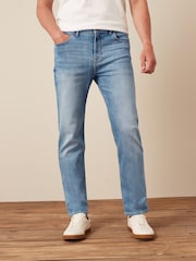 Hellblau - Straight Fit - Denim-Jeans mit Vintage-Waschung - Bild 1 von 4