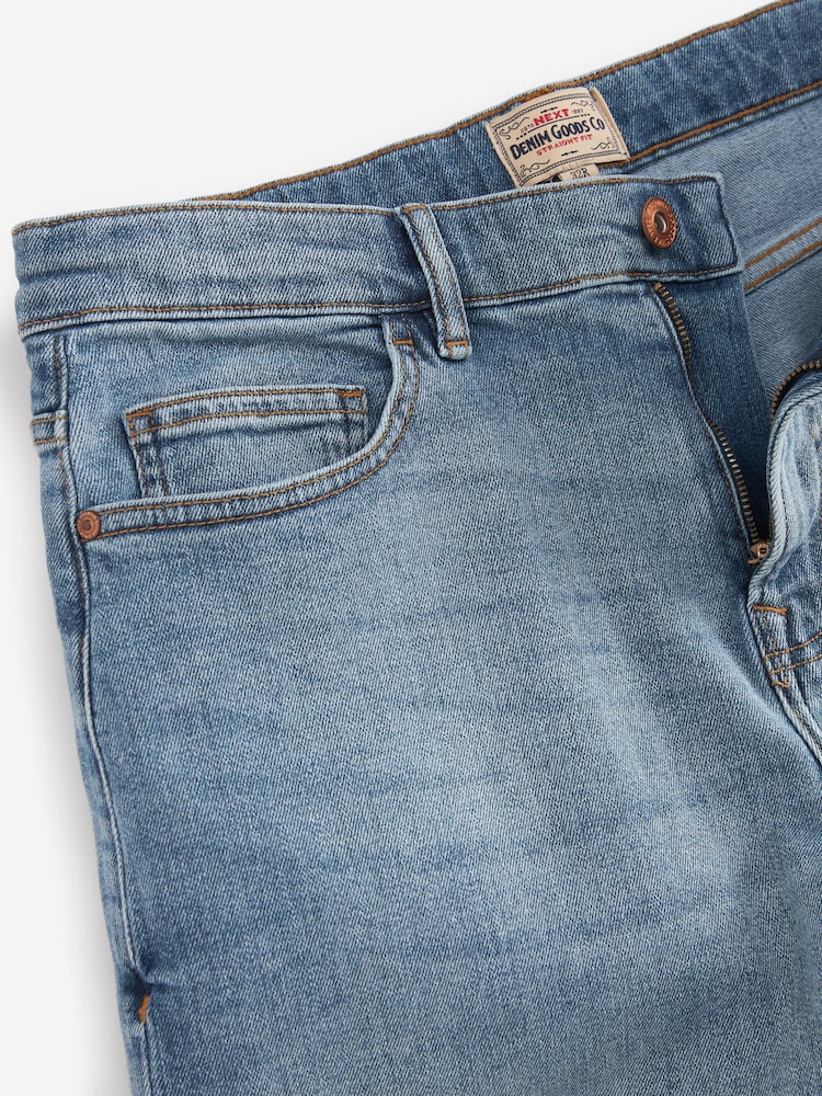 Hellblau - Straight Fit - Denim-Jeans mit Vintage-Waschung - Bild 4 von 4