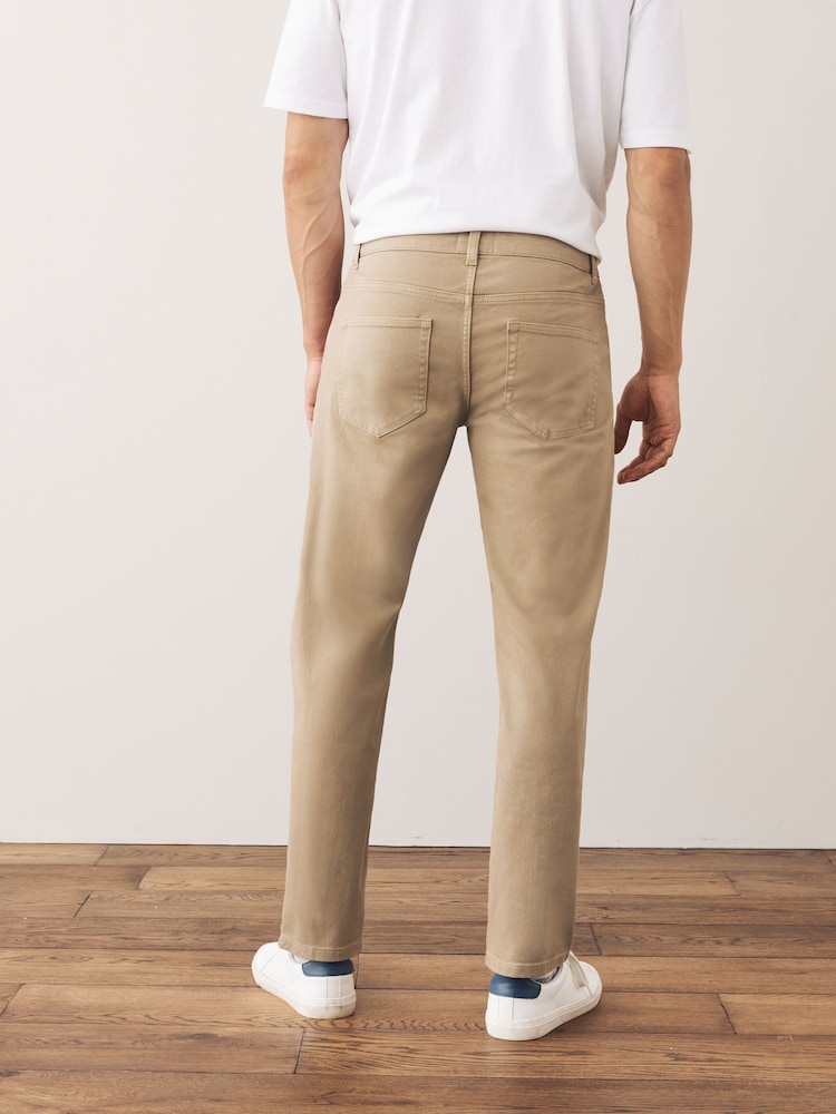 Tan Light Straight Fit Coloured Stretch Jeans - Image 3 of 4