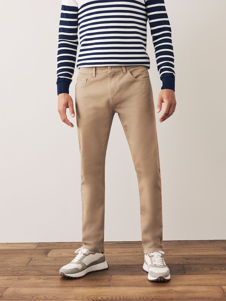 Tan Light Slim Fit Coloured Stretch Jeans - Image 1 of 6