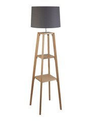 Searchlight Natural Smythe Wood Finish Shelf Floor Lamp - Image 2 of 3