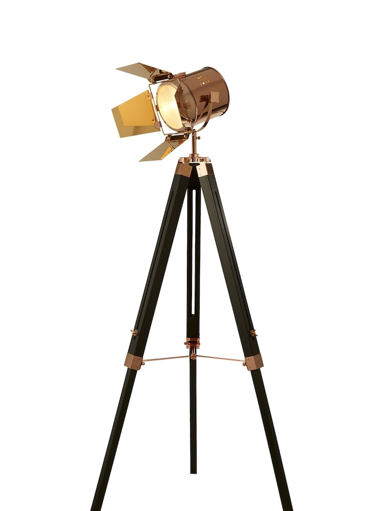 Searchlight Copper/Black Baron Tripod Floor Lamp - Image 2 of 3