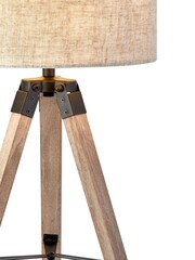 Searchlight Duke Black/Oatmeal Tripod Table Lamp - Image 3 of 3