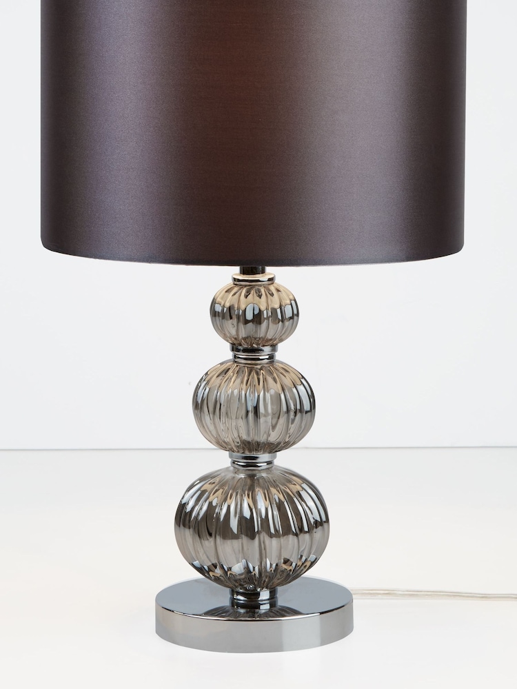 Searchlight Harlow Chrome & Smoke Glass Table Lamp - Image 1 of 3