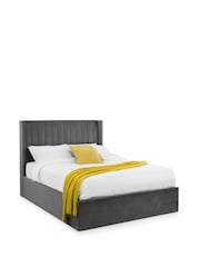 Julian Bowen Grey Langham Scalloped Headboard Storage Bed - Image 3 of 4
