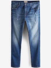 Light Blue Skinny Fit Ripped Stretch Jeans - Image 2 of 4