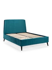 Julian Bowen Blue Frida Curved Velvet Bed - Image 3 of 6