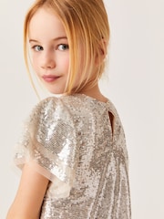 Mint Velvet Gold Sequin Ruffle Dress - Image 5 of 7