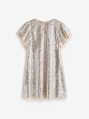 Mint Velvet Gold Sequin Ruffle Dress - Image 6 of 7