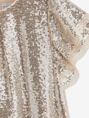 Mint Velvet Gold Sequin Ruffle Dress - Image 7 of 7