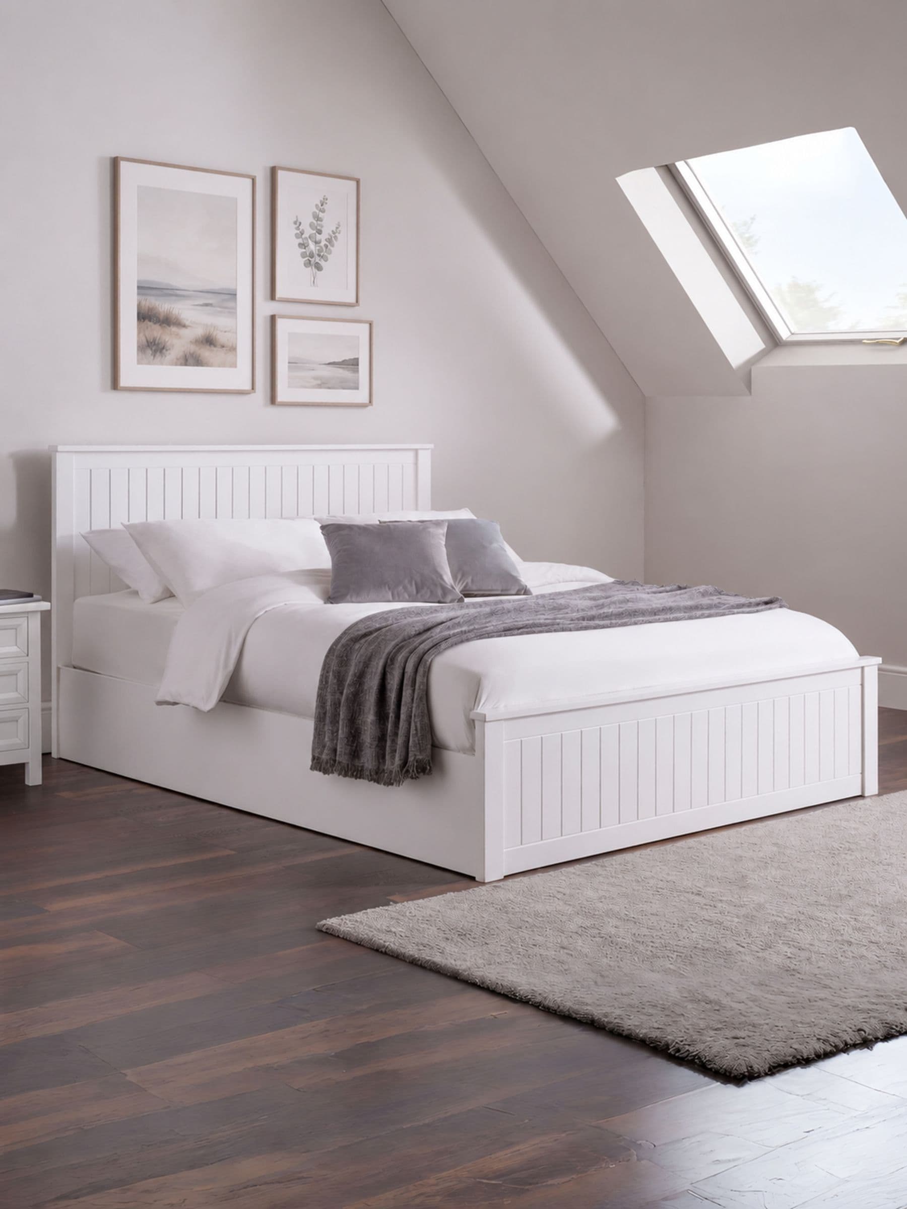 Julian Bowen Maine Double Ottoman Bed - White - Large - Image 7