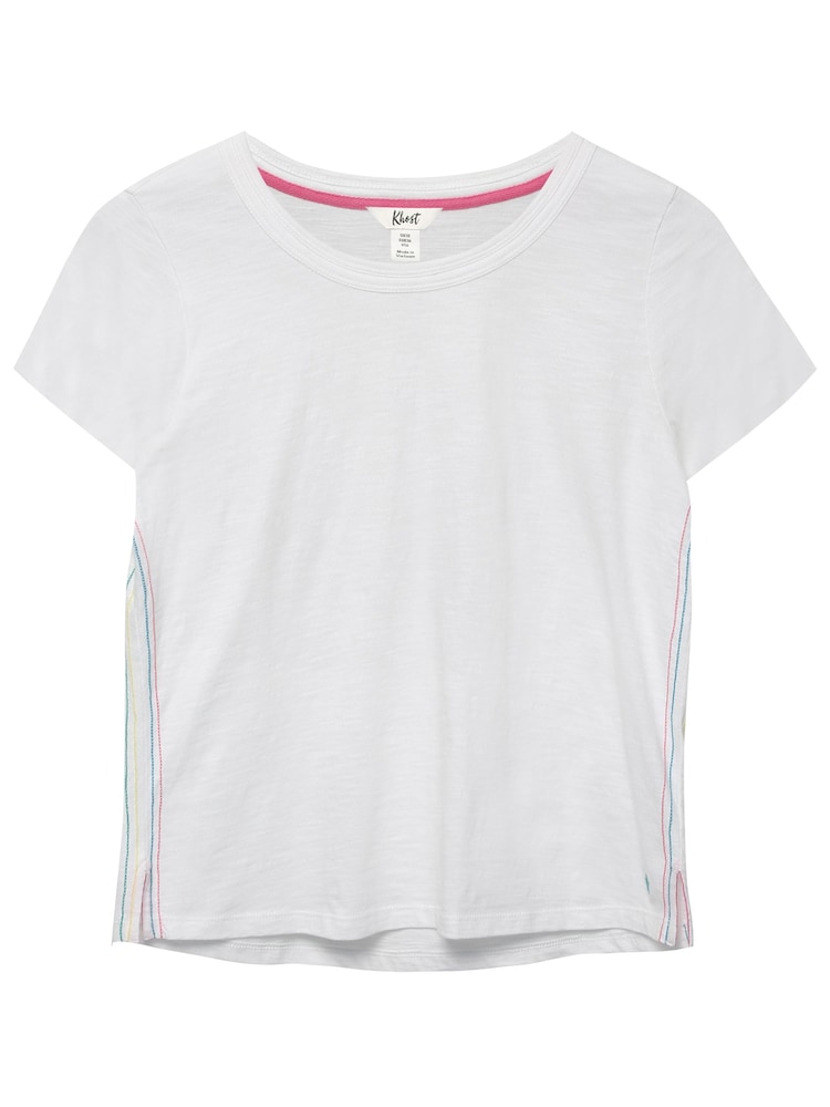 Белая футболка с короткими рукавами и радужной отделкой Khost Clothing - Изображение 1 из 1
