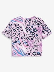 Hype. Pink Abstract Leopard Drop Shoulder Boxy T-Shirt - Image 6 of 7