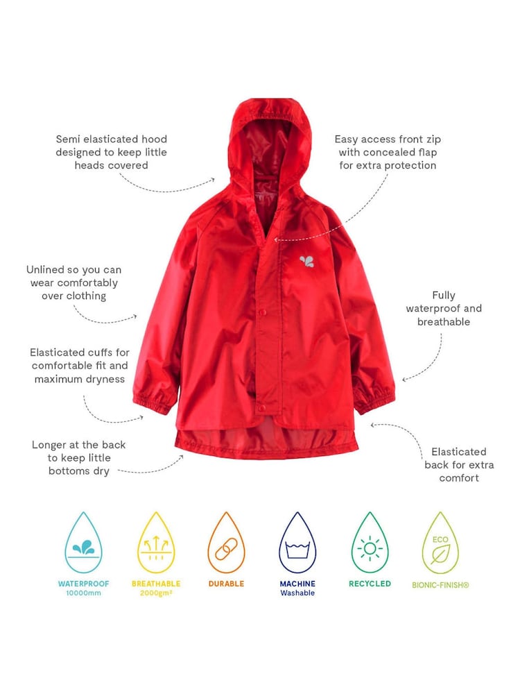 Rot - Muddy Puddles Originals Wasserdichte Jacke - Bild 4 von 4 Rot - Muddy Puddles Originals Wasserdichte Jacke - Bild 4 von 4