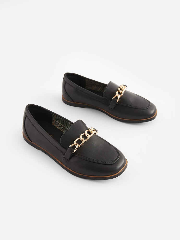 Black Chain Loafers - Image 1 of 5