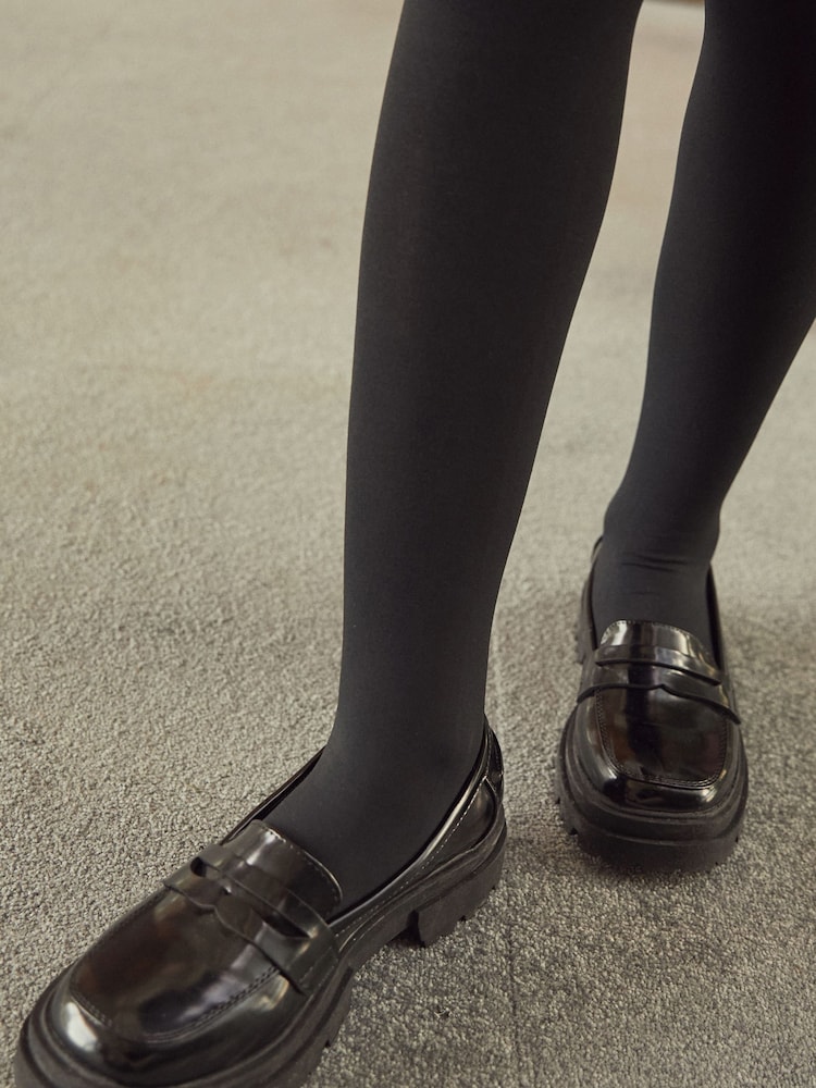Schwarz - Klobige Loafers für die Schule - Bild 1 von 7