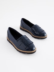 Navy Blue Standard Fit (F) School Tassel Loafers - Image 1 of 6