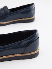 Navy Blue Standard Fit (F) School Tassel Loafers - Image 5 of 6